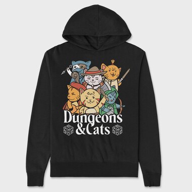 Dungeons And Cats, Hanorac Oversize Barbati (Unisex)