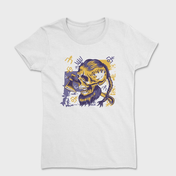 Duotone Viking Skull Mug, Tricou Femei