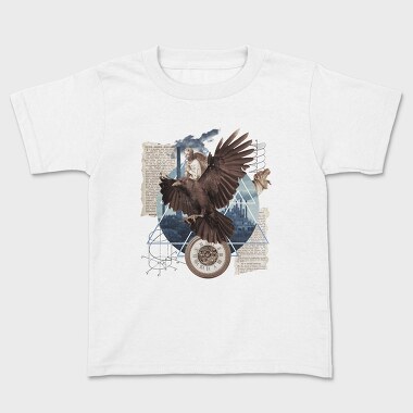 Eagle Bird Flying And Collage Darccollage, Tricou Copii