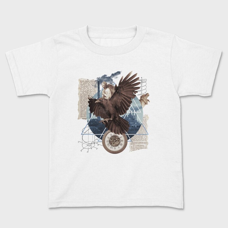 Eagle Bird Flying And Collage Darccollage, Tricou Copii