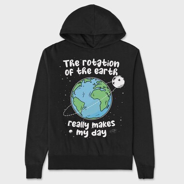 Earth Rotation Humor, Hanorac Oversize Barbati (Unisex)