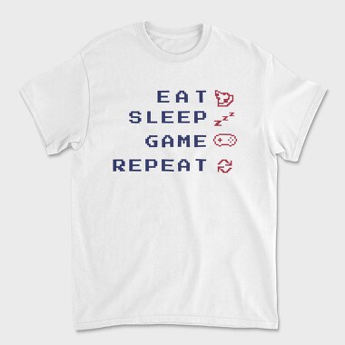 Eat Sleep Game Quote Gamer, Tricou Barbati (Unisex)