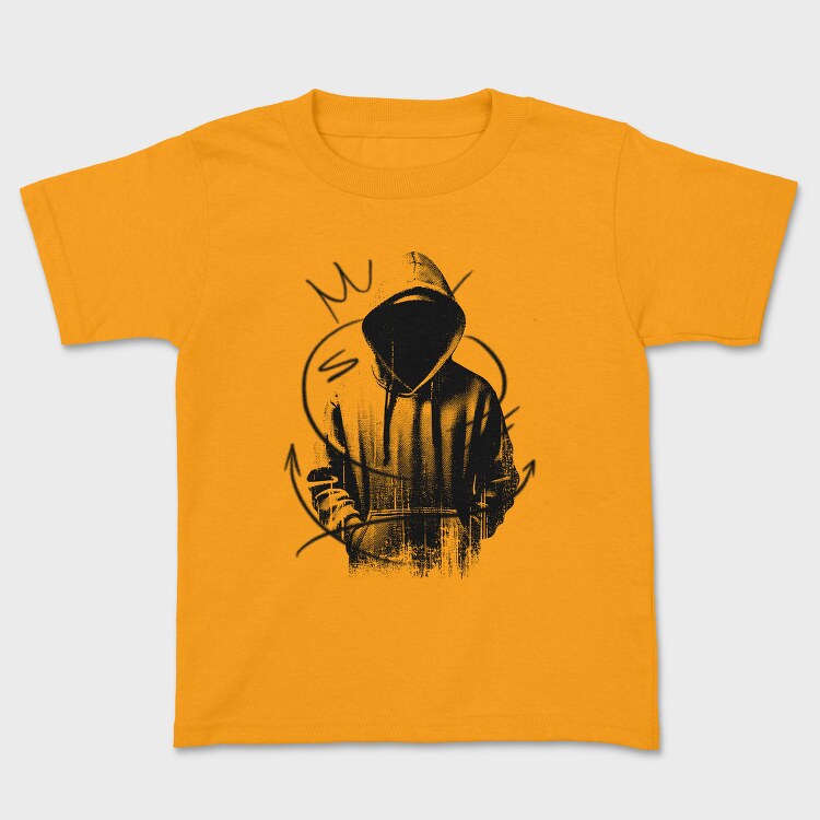 Edgy Urban Hoodie Hip Hop Character, Tricou Copii
