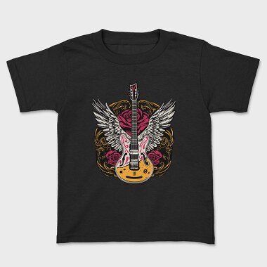 Electric Guitar With Wings And Roses, Tricou Copii