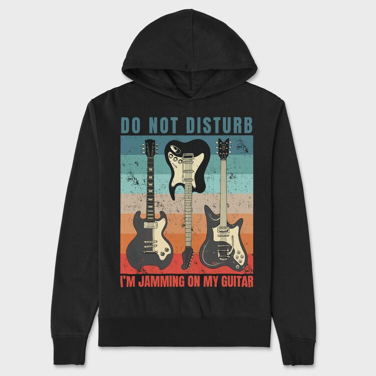 Electric Guitars Retro Sunset Quote, Hanorac Oversize Barbati (Unisex)