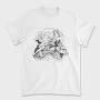 Elephant And Wave Hand Drawn Ukiyo, Tricou Barbati (Unisex)