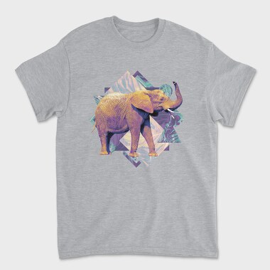 Elephant On Geometric Shapes Animals, Tricou Barbati (Unisex)