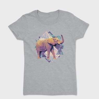 Elephant On Geometric Shapes Animals, Tricou Femei