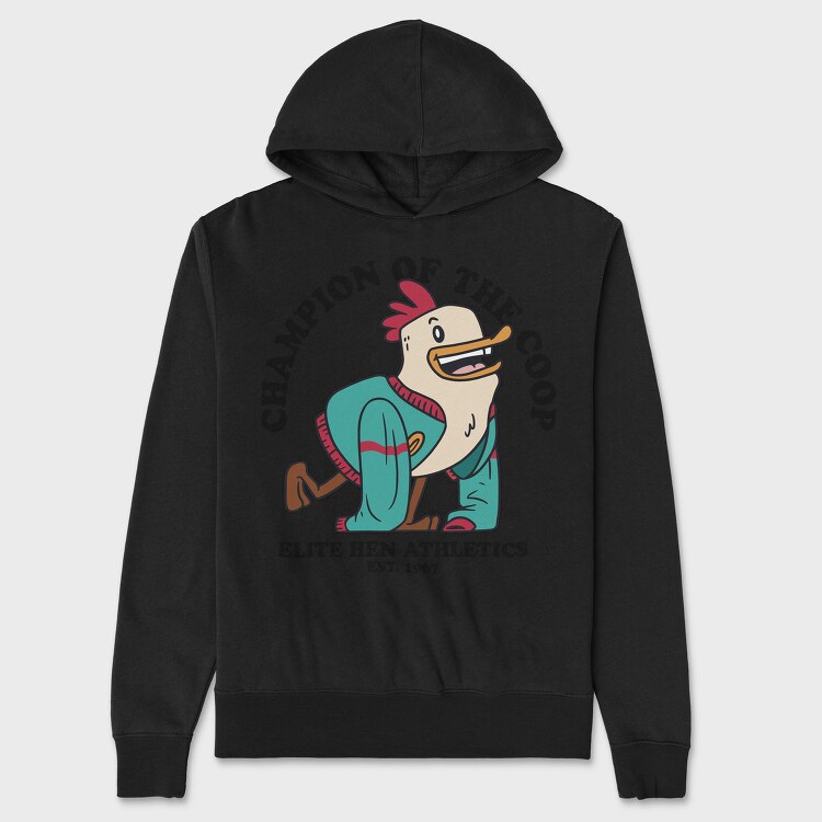 Elite Hen Athlete Vintage Chicken, Hanorac Oversize Barbati (Unisex)