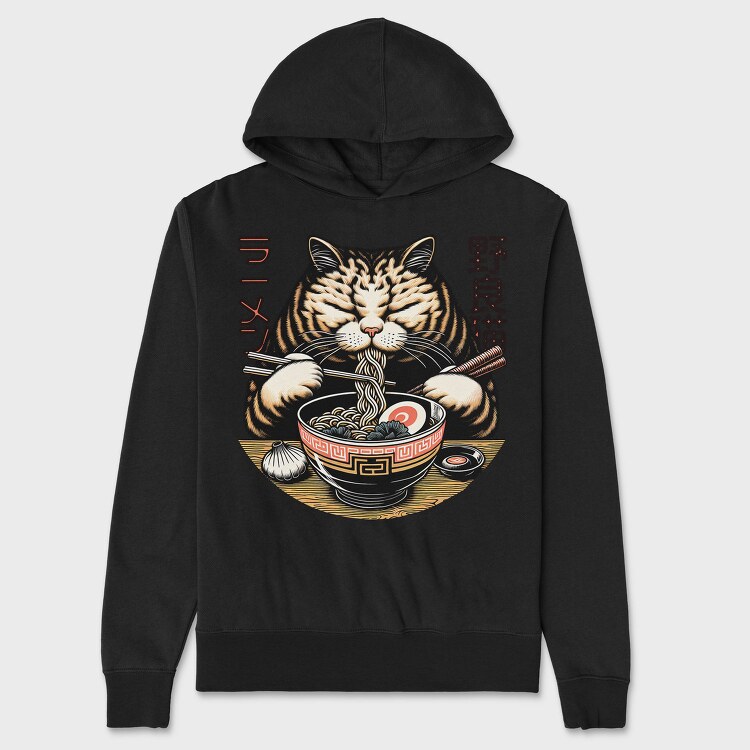 Japanese Cat Ramen 2, Hanorac Oversize Barbati (Unisex)