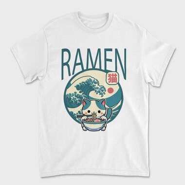 Japanese Cat Ramen, Tricou Barbati (Unisex)