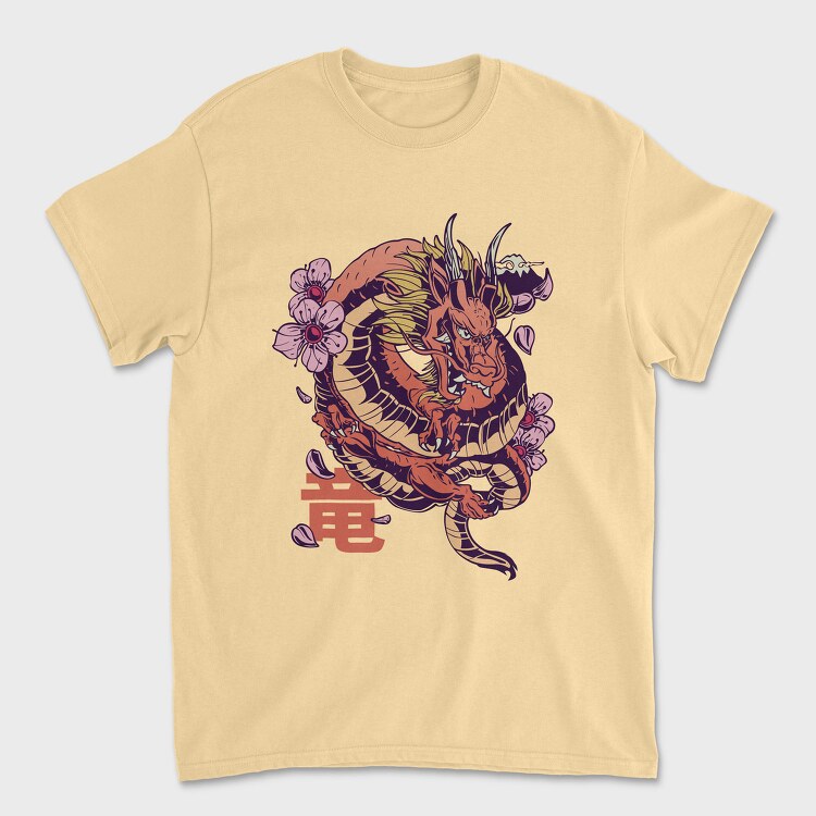 Japanese Dragon Sakura Blossom, Tricou Barbati (Unisex)