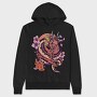 Japanese Dragon Sakura Blossom, Hanorac Oversize Barbati (Unisex)