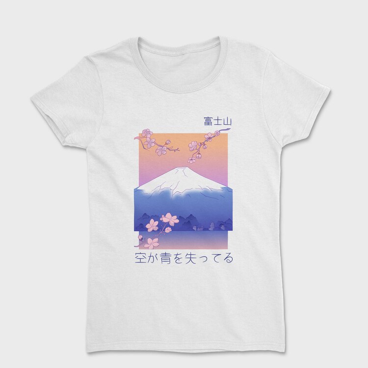 Japanese Mountain Landscape Vaporwave Anime, Tricou Femei
