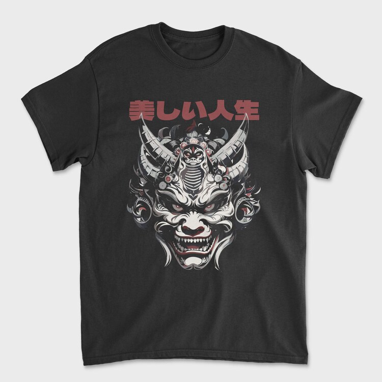Japanese Oni Mask, Tricou Barbati (Unisex)