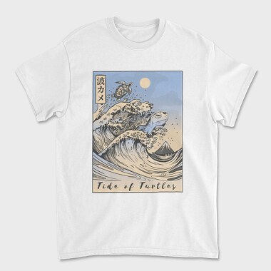 Japanese Turtle Ukiyo Wave Sea, Tricou Barbati (Unisex)