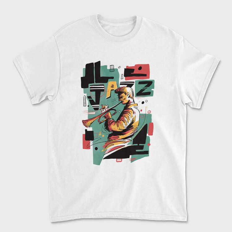Jazz Musician Abstract Music, Tricou Barbati (Unisex)