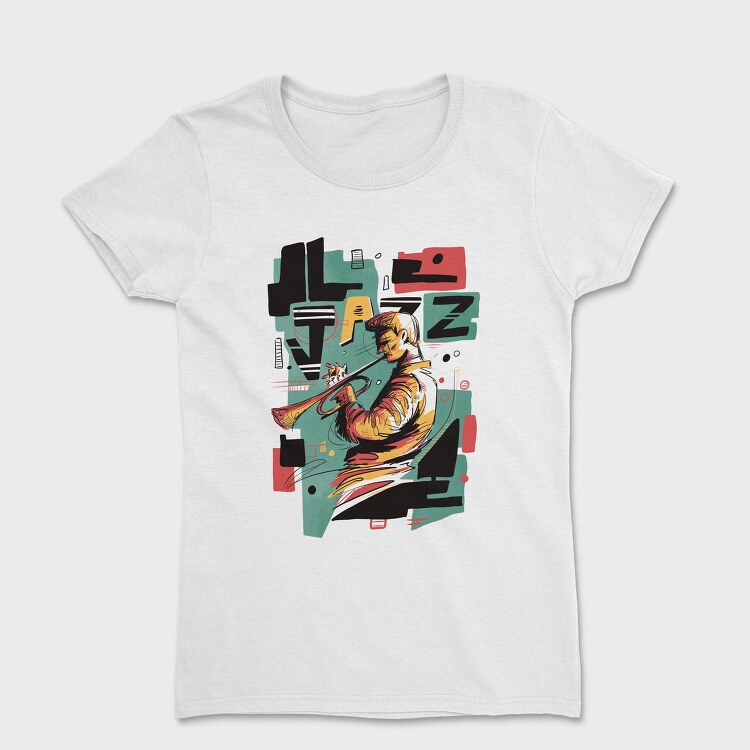 Jazz Musician Abstract Music, Tricou Femei