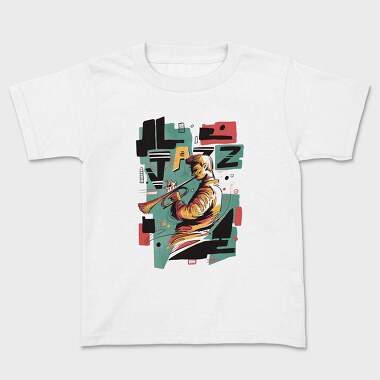 Jazz Musician Abstract Music, Tricou Copii