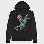 Jesus And T Rex Funny, Hanorac Oversize Barbati (Unisex)