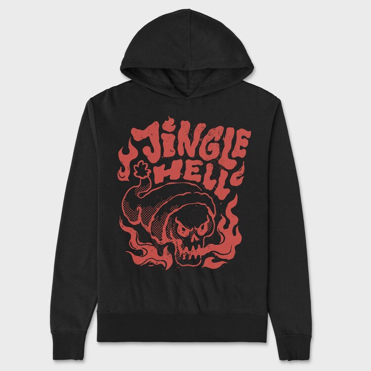 Jingle Hell Anti Christmas Skull, Hanorac Oversize Barbati (Unisex)