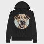 Joyful Dog Portrait, Hanorac Oversize Barbati (Unisex)