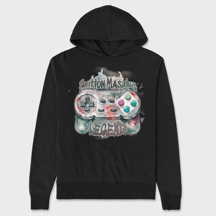 Joystick Button Mashing Watercolor Legend, Hanorac Oversize Barbati (Unisex)