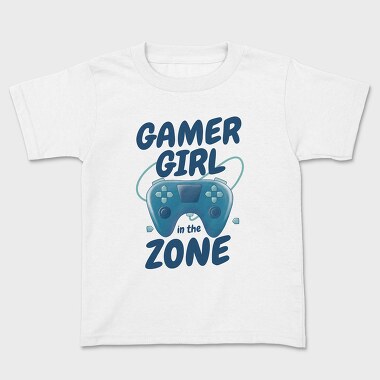 Joystick Gamer Girl Watercolor, Tricou Copii