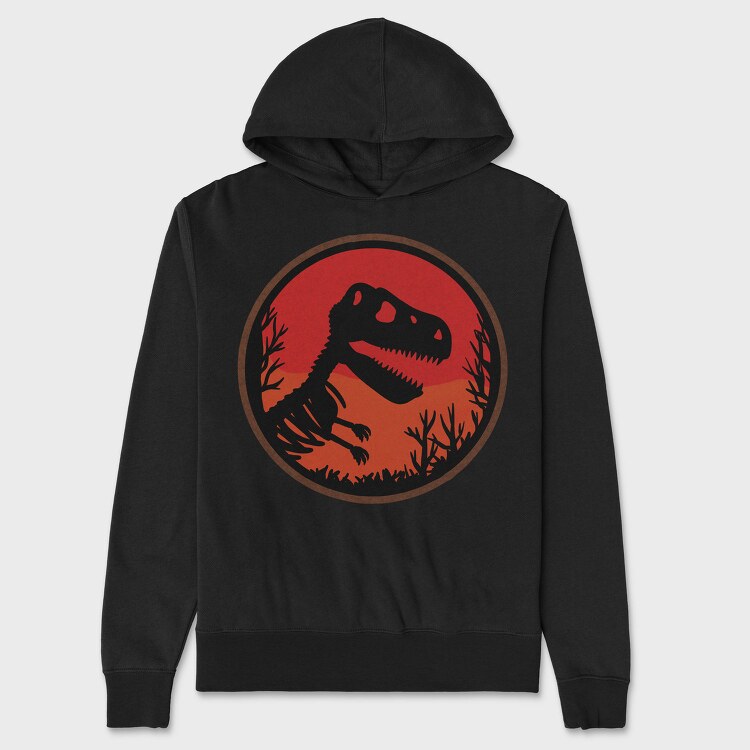 Jurassic Dinosaur Skeleton, Hanorac Oversize Barbati (Unisex)