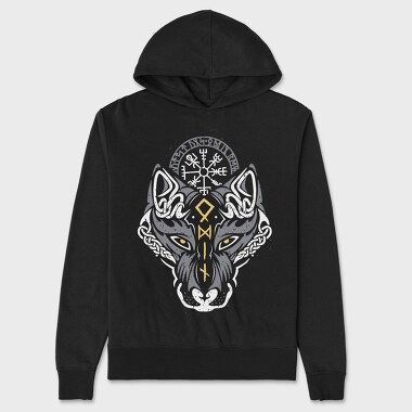 Norse Viking Wolf, Hanorac Oversize Barbati (Unisex)
