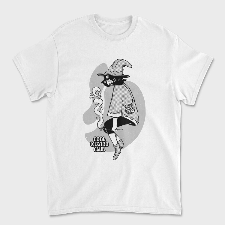 Cartoon Wizard Girl Fantasy Cool Club, Tricou Barbati (Unisex)