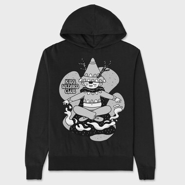 Cartoon Wizard Kid Fantasy Kids Club, Hanorac Oversize Barbati (Unisex)