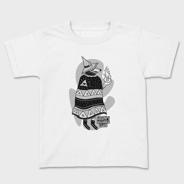 Cartoon Wizard Wolf Fantasy Grumpy Club, Tricou Copii