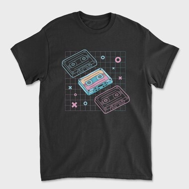 Cassette Tape Music Vaporwave Electronics, Tricou Barbati (Unisex)
