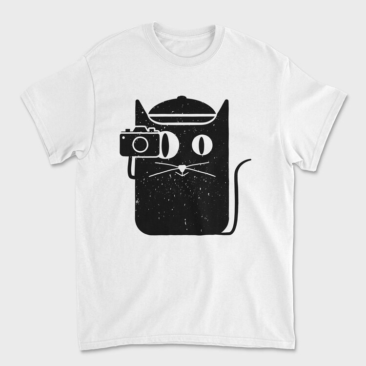 Cat And Camera, Tricou Barbati (Unisex)