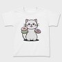 Cat And Donuts White Kitty, Tricou Copii