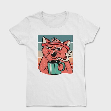 Cat Drinking Coffee (2), Tricou Femei