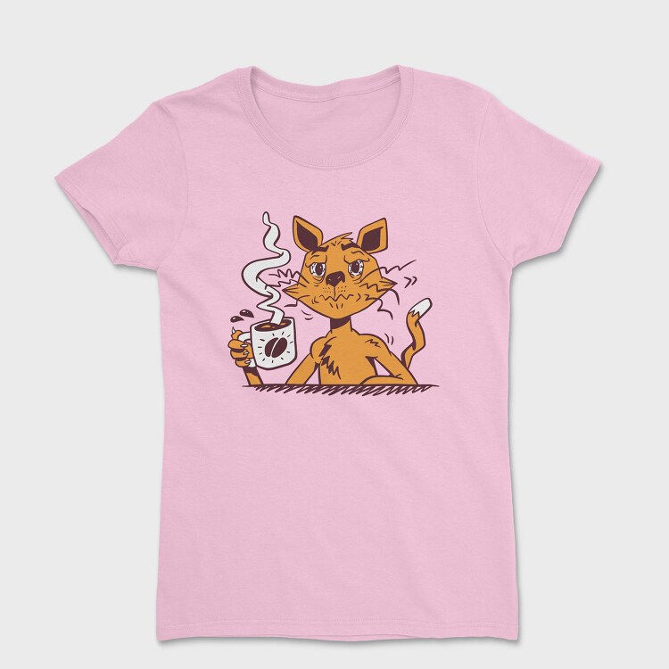 Cat Drinking Coffee, Tricou Femei