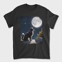 Cat Gazing At The Moon, Tricou Barbati (Unisex)