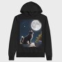 Cat Gazing At The Moon, Hanorac Oversize Barbati (Unisex)