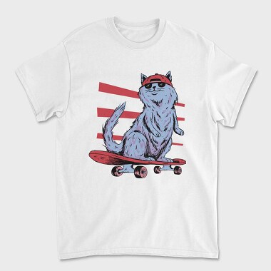 Cat In Skateboard Skate, Tricou Barbati (Unisex)