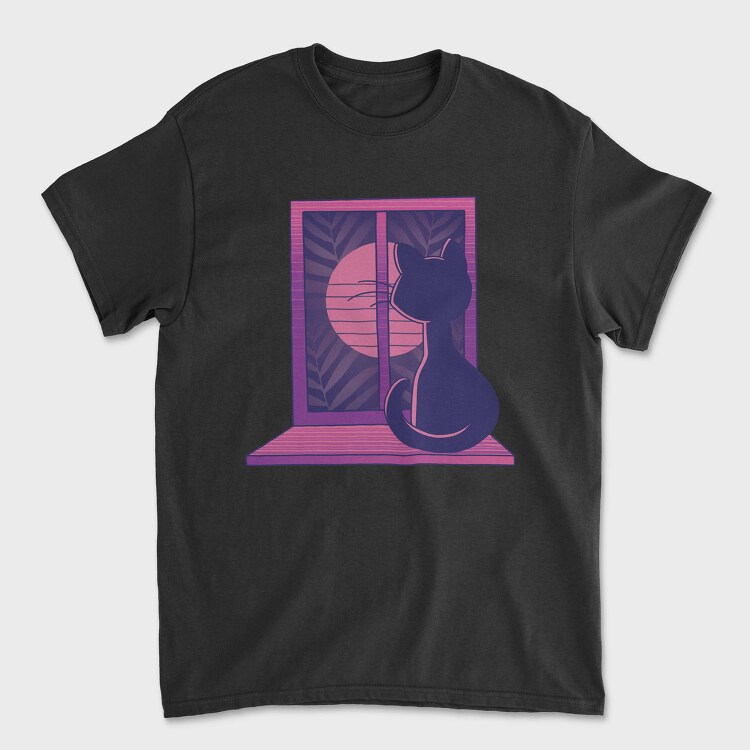 Cat In Window, Tricou Barbati (Unisex)