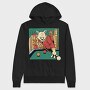 Cat Playing Billiards Biliard, Hanorac Oversize Barbati (Unisex)