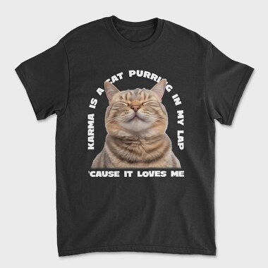 Cat Purring Happy Quote, Tricou Barbati (Unisex)