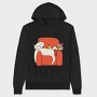 Cat Reading Books (2), Hanorac Oversize Barbati (Unisex)