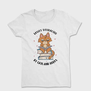 Cat Reading Books, Tricou Femei