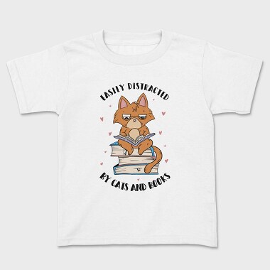 Cat Reading Books, Tricou Copii