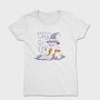 Cat Reading Magical Book, Tricou Femei