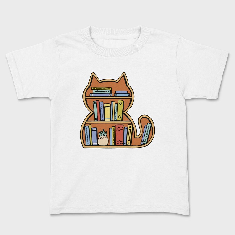 Cat Shaped Bookshelf, Tricou Copii
