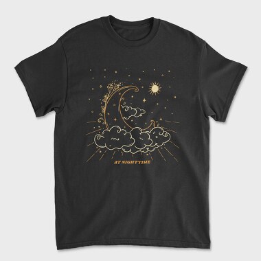 Dark Moon And Clouds Stars Sun Planets Tote, Tricou Barbati (Unisex)